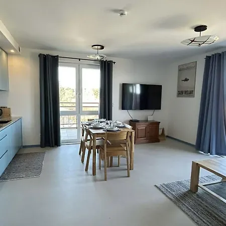 아파트 Premium Piamola - Balkon 33m2 Z Widokiem Na Zalew Wislany, Ladowarka Ev, Box Na Rowery, Basen Kąty Rybackie